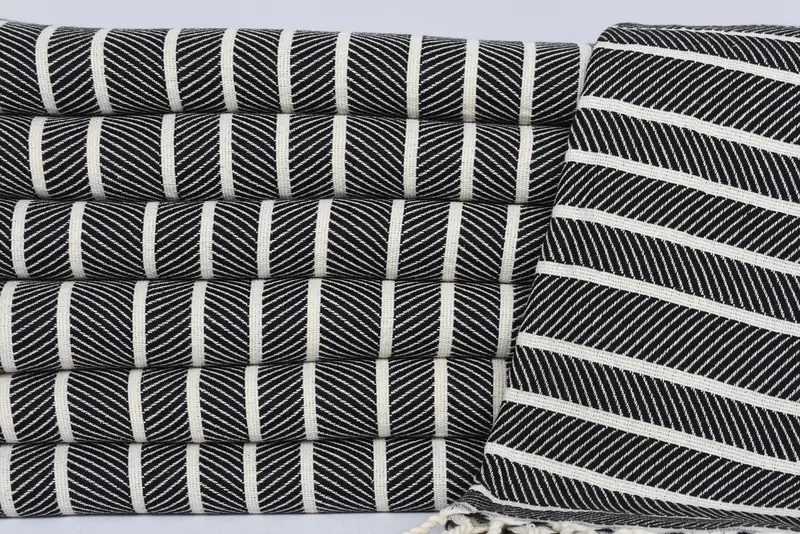 Turkish Towel Beach, Handmade Turkish hammam towel, Customized Towels, Turkish towel, 70x40 Bamboo Herringbone Towel, Turkish hand towel - 2