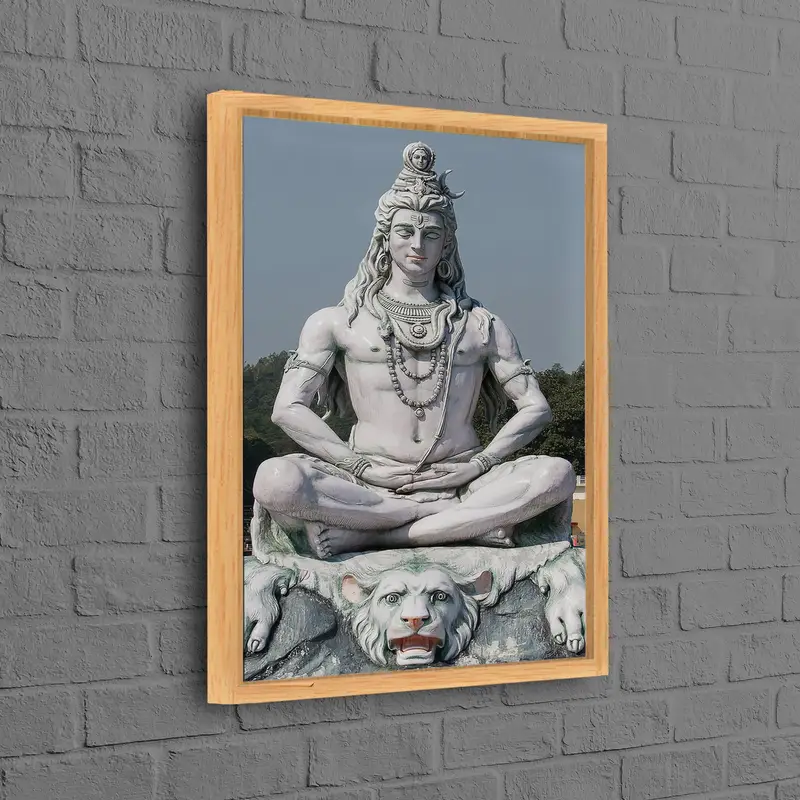 Kutsal Shiva Kanvas: Ev Dekorasyonu için Hindu Heykeli Sanatsal Reprodüksiyon