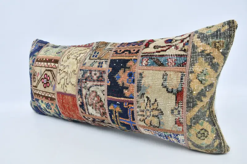 Tapestry Pillow Sham, 16x36 Beige Cushion Case, Ethnical Kilim Rug Pillow, Kilim Pillow, Ethnic Throw Cushion Case, Pillow, Interior Designer Pillow - 4