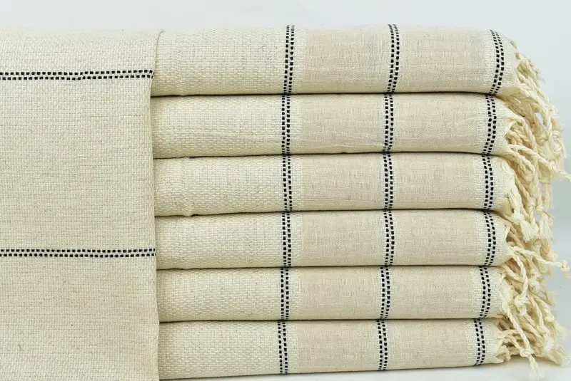 Bachelor Gifts, Wedding Hand Made Gift, Monogram Kitchen Towel, Wedding Gift, Bridal Shower Gift, Monogram Hand Towel, 40x20 Linen Striped Towel - 1