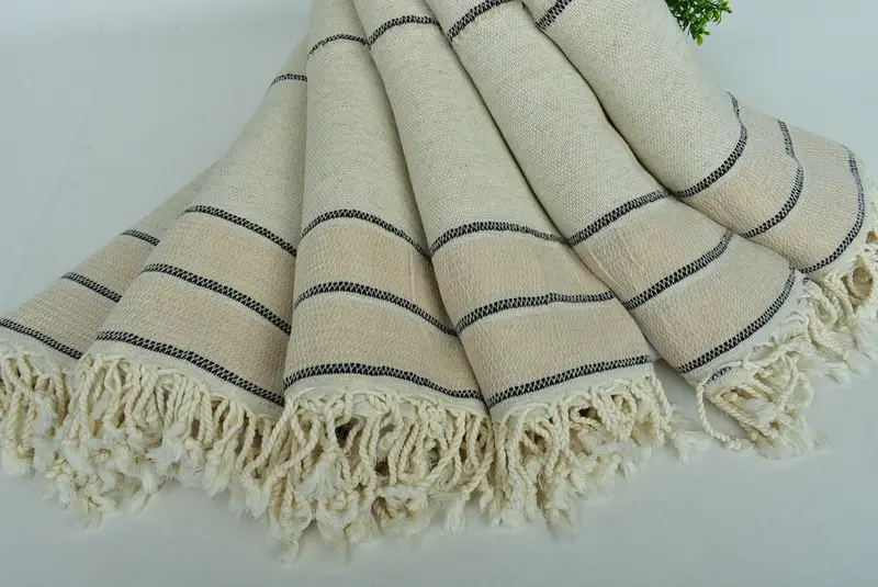 Fouta towel, Personalized Turkish Towel, Housewarming Gift, 70x36 Linen Striped Towel, Bridal Shower Favor, Kids Beach Towel, Embroidery Towel - 4