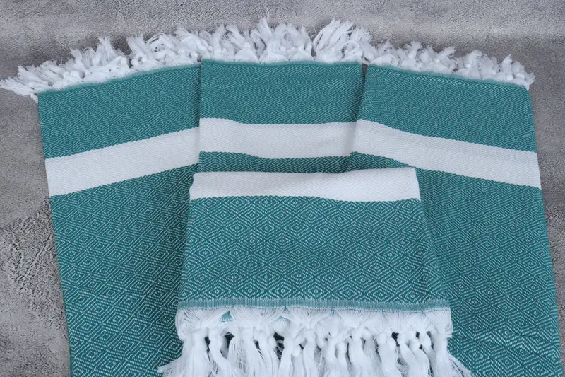 Lightweight Turkish towel, Luxury Turkish beach towel with fringe, Summer Gift, Best Friend Gift, Wedding Gift For Bride, 70x40 Cotton Diamond Towel - 4