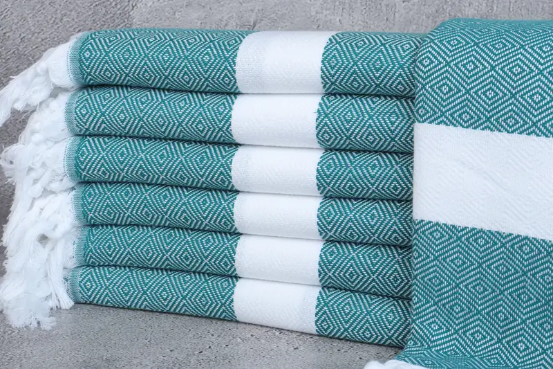 Lightweight Turkish towel, Luxury Turkish beach towel with fringe, Summer Gift, Best Friend Gift, Wedding Gift For Bride, 70x40 Cotton Diamond Towel - 1
