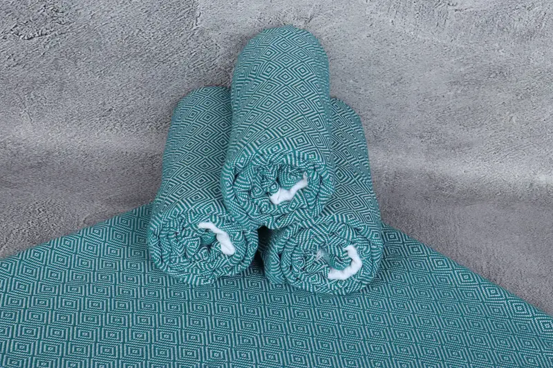 Lightweight Turkish towel, Luxury Turkish beach towel with fringe, Summer Gift, Best Friend Gift, Wedding Gift For Bride, 70x40 Cotton Diamond Towel - 7