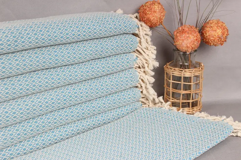 Friends Beach Towel Turquoise Diamond 40x71 Inches