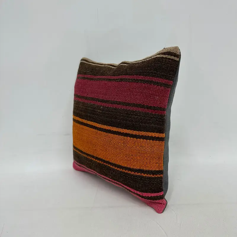 Cushion, 14x14 Red Cushion, Ethnical Kilim Rug Pillow, Kilim Pillow Cover, Turkish Bench Cushion, Custom Pillow Sham, Home Decor Pillow - 3