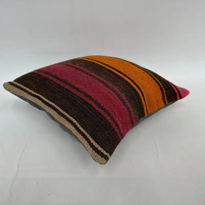 Cushion, 14x14 Red Cushion, Ethnical Kilim Rug Pillow, Kilim Pillow Cover, Turkish Bench Cushion, Custom Pillow Sham, Home Decor Pillow - 6