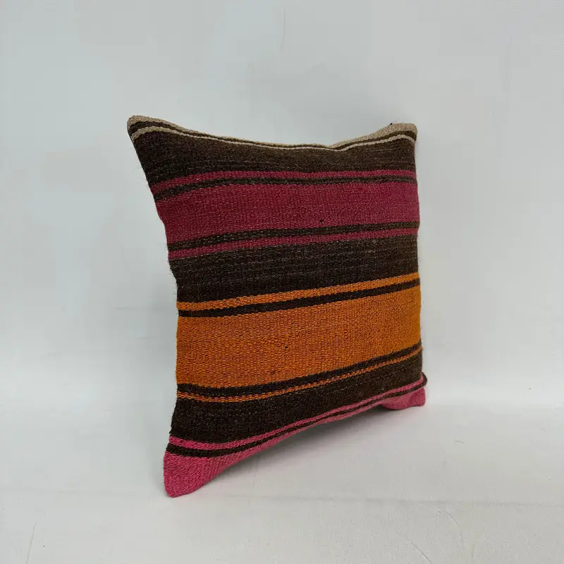Cushion, 14x14 Red Cushion, Ethnical Kilim Rug Pillow, Kilim Pillow Cover, Turkish Bench Cushion, Custom Pillow Sham, Home Decor Pillow - 2
