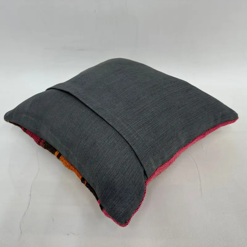 Cushion, 14x14 Red Cushion, Ethnical Kilim Rug Pillow, Kilim Pillow Cover, Turkish Bench Cushion, Custom Pillow Sham, Home Decor Pillow - 7