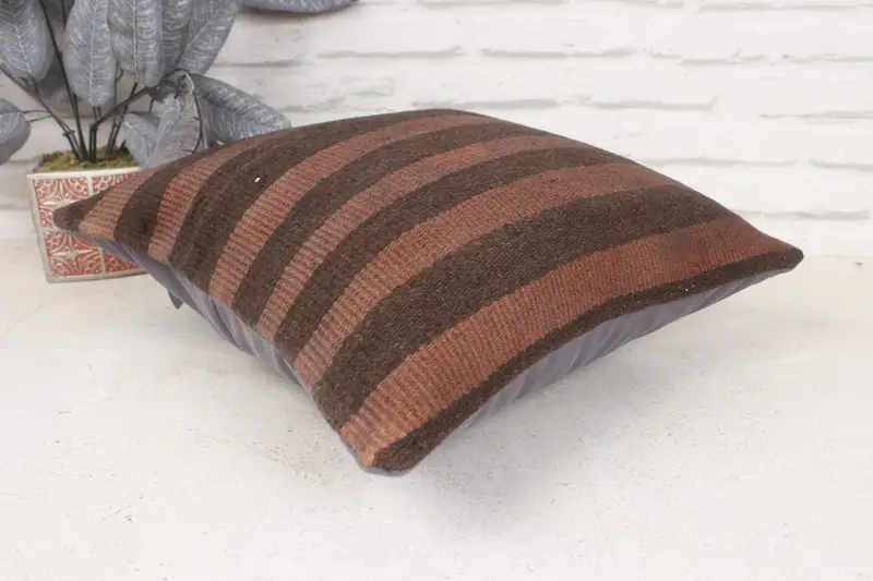 Pillow Case, 16x16 Brown Cushion Cover, Meditation Cushion, Cozy Throw Pillow Case, Toss Pillow, Boho Pillow, Pillow for Couch, Gift Pillow - 6