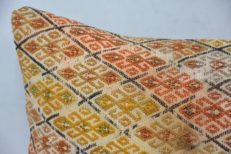 12x24 Green Pillow Case, Cotton Pillow, Pillow Sham, Bench Pillow Cover, Turkish Kilim Pillow, Kilim Pillow Cover, Handmade Kilim Cushion - 2