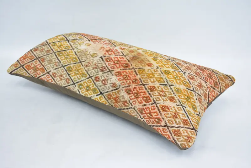 12x24 Green Pillow Case, Cotton Pillow, Pillow Sham, Bench Pillow Cover, Turkish Kilim Pillow, Kilim Pillow Cover, Handmade Kilim Cushion - 6