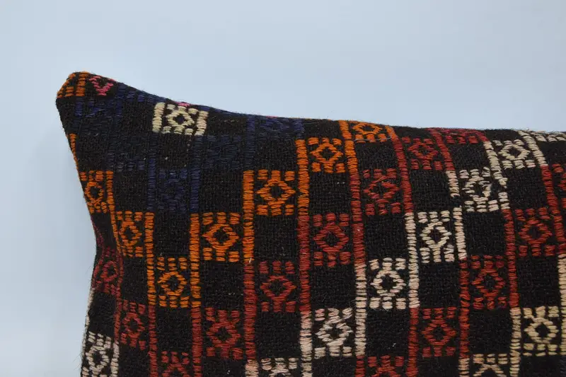 16x48 Red Cushion Cover, Interior Designer Pillow, Turkish Rugs Cushion Case, Pillow Cover, Throw Kilim Pillow, Kilim Cushion Sham - 2