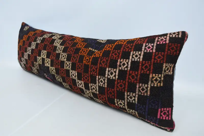 16x48 Red Cushion Cover, Interior Designer Pillow, Turkish Rugs Cushion Case, Pillow Cover, Throw Kilim Pillow, Kilim Cushion Sham - 4