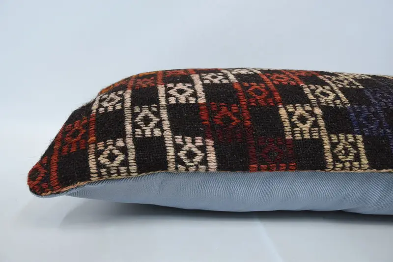 16x48 Red Cushion Cover, Interior Designer Pillow, Turkish Rugs Cushion Case, Pillow Cover, Throw Kilim Pillow, Kilim Cushion Sham - 5