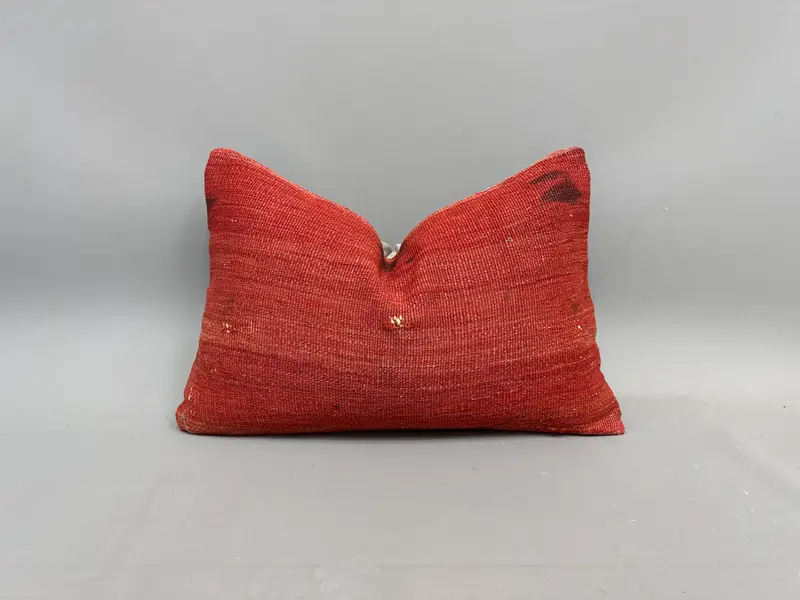 El Dokuma Güneybatı Kilim Yastık, 16x24 İnç Vintage Kırlent