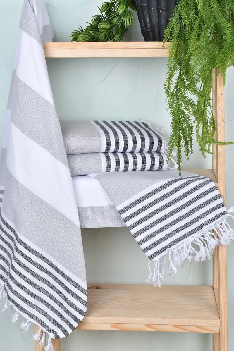 Travel towel, Personalized Wedding Gift, Spa Gift, Traditional Turkish peshtemal for hammam, Monogram Beach Towel, 70x40 Cotton Striped Towel - 6