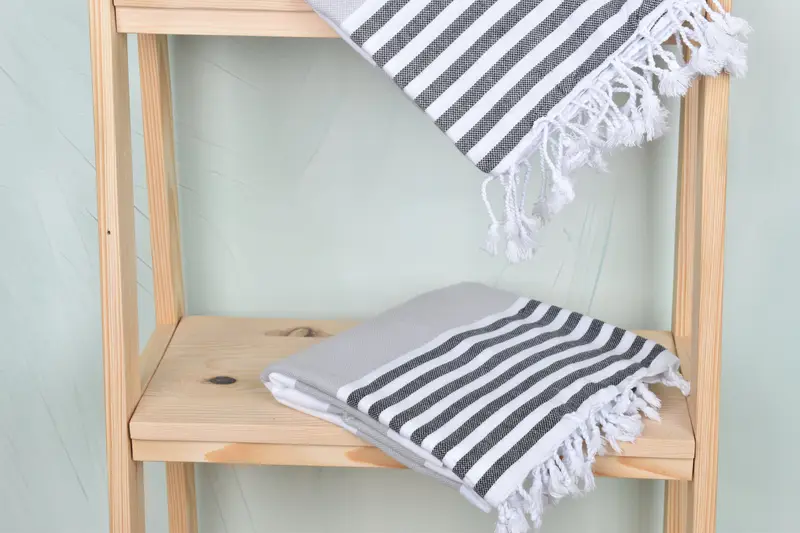 Travel towel, Personalized Wedding Gift, Spa Gift, Traditional Turkish peshtemal for hammam, Monogram Beach Towel, 70x40 Cotton Striped Towel - 5