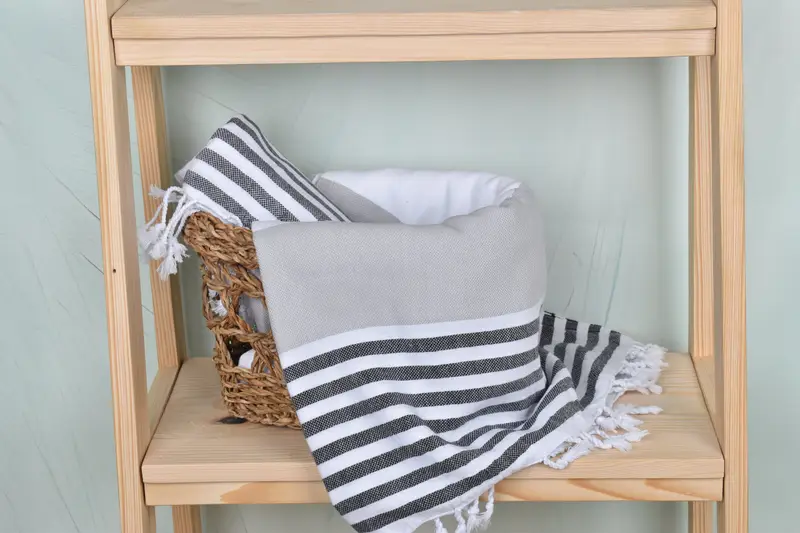 Travel towel, Personalized Wedding Gift, Spa Gift, Traditional Turkish peshtemal for hammam, Monogram Beach Towel, 70x40 Cotton Striped Towel - 4