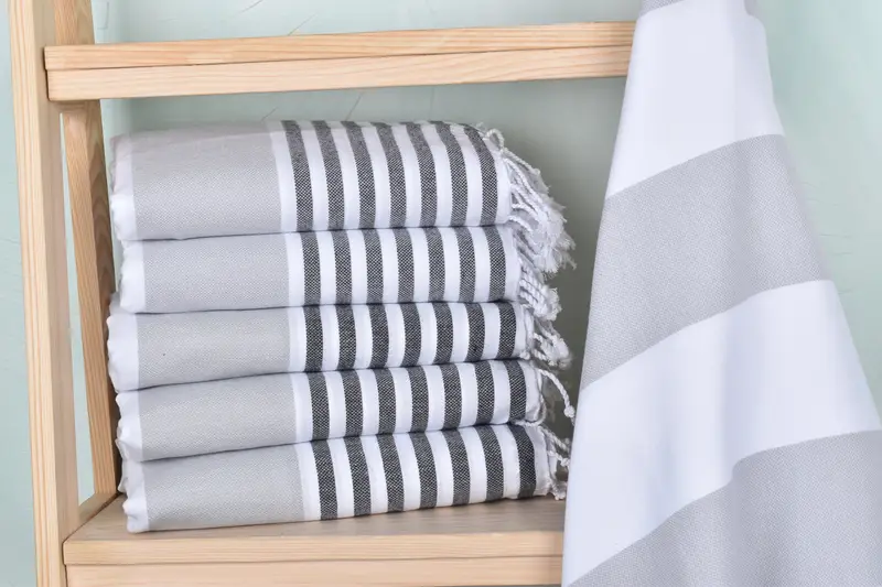 Travel towel, Personalized Wedding Gift, Spa Gift, Traditional Turkish peshtemal for hammam, Monogram Beach Towel, 70x40 Cotton Striped Towel - 2