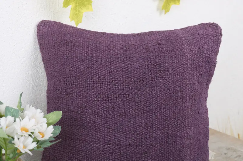 Interior Designer Pillow, 12x12 Purple Pillow Sham, Cushion Cover, One Of A Kind Pillow Cover, Vintage Pillow, Handmade Cushion, Throw Kilim Pillow - 5
