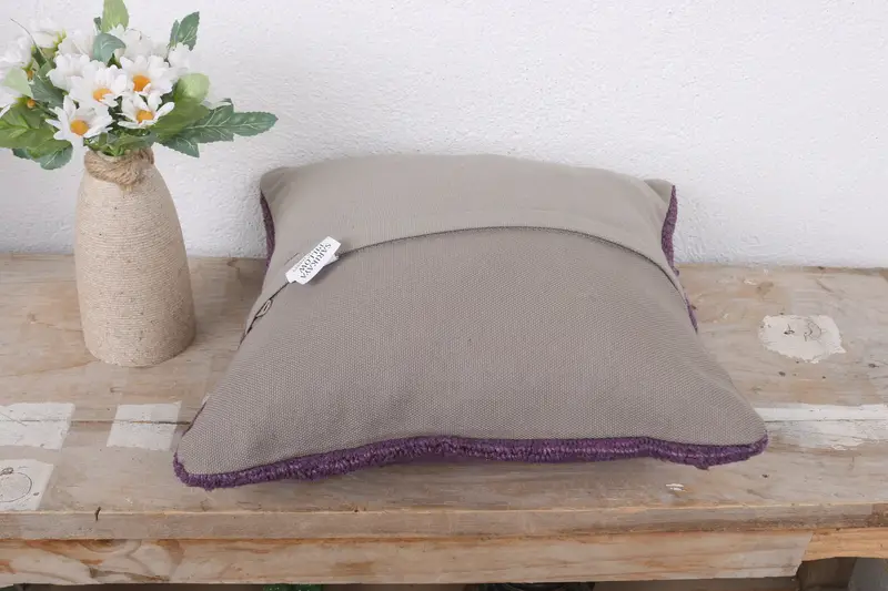 Interior Designer Pillow, 12x12 Purple Pillow Sham, Cushion Cover, One Of A Kind Pillow Cover, Vintage Pillow, Handmade Cushion, Throw Kilim Pillow - 7