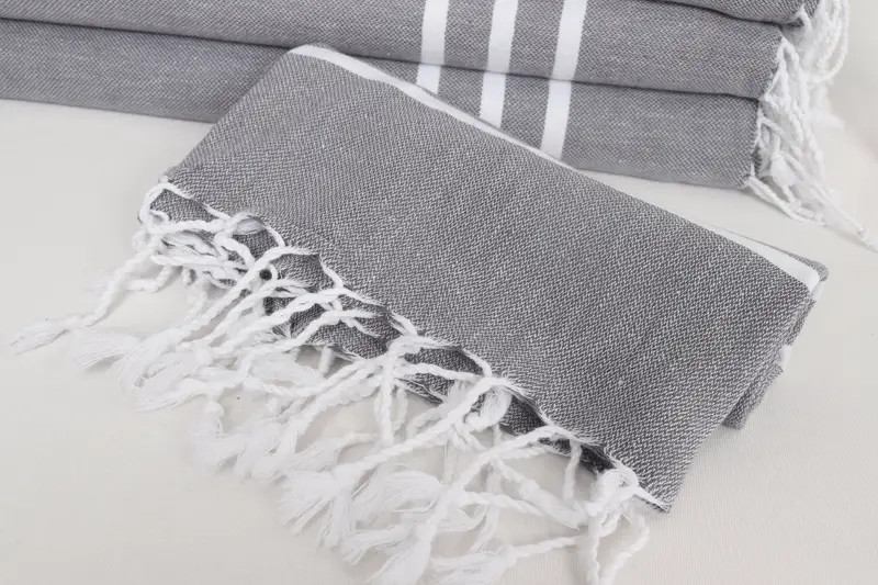 Türk çay havlu, banyo havlu, 40x20 pamuklu çizgili havlu, gelin duş hediyesi, seyahat havlusu, monogramlı el havlu, onun için yıldönümü hediyesi - 4