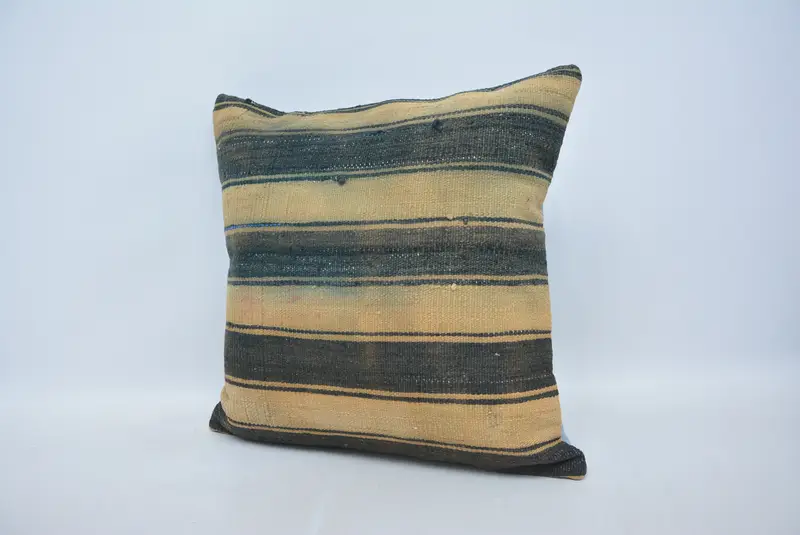 22x22 Beige Pillow, Turkish Kilim Pillow, Retro Throw Pillow Case, Pillow Sham, Pillow for Couch, Turkish Pillow, Christmas Pillow Case - 4
