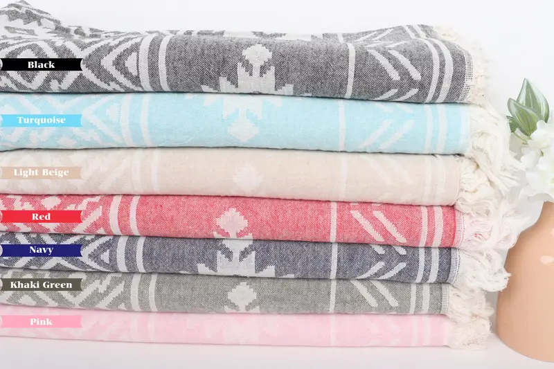 Bridal Shower Gifts, Travel Towel, Soft towel, Bachelorette Party Gift, Beach Towel Bulk, Turkish Towel Set, 74x40 Cotton Geometric Towel - 2