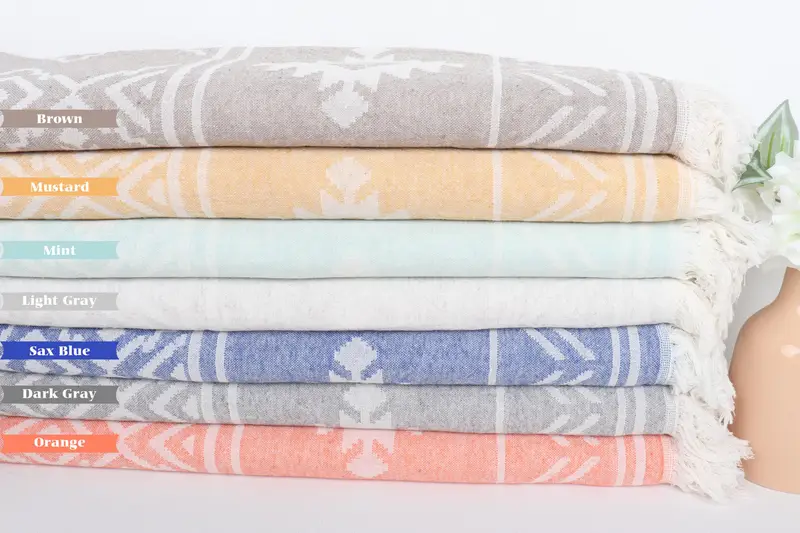 Bridal Shower Gifts, Travel Towel, Soft towel, Bachelorette Party Gift, Beach Towel Bulk, Turkish Towel Set, 74x40 Cotton Geometric Towel - 1