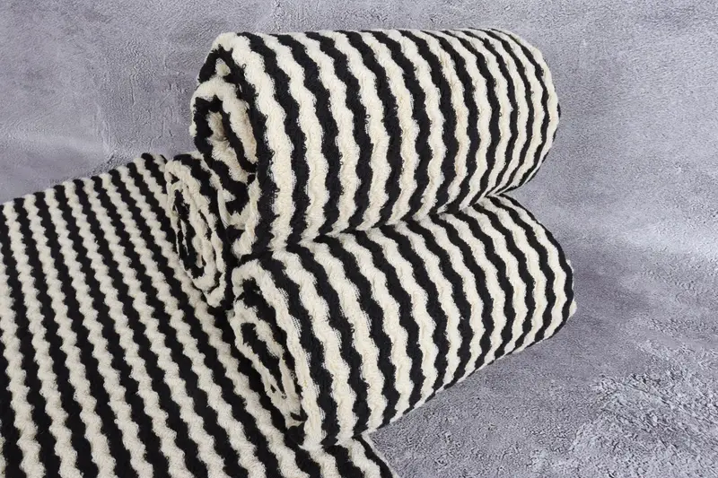 Bridesmaid Gift, Guest Towel, Bachelorette Party Items, Organic towel, Bridal Shower Favor, 70x40 Cotton Pom Pom Zigzag Design Towel, Fouta towel - 7