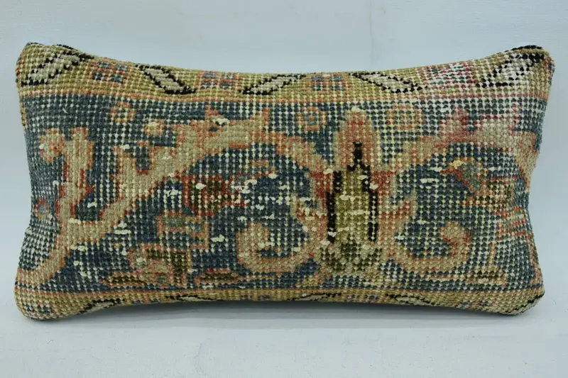 Gift Pillow, Cushion Cover, Pillow for Couch, Toss Pillow, 8x16 Blue Cushion Cover, Boho Pillow Sham Cover, Ottoman Pillow Sham - 4