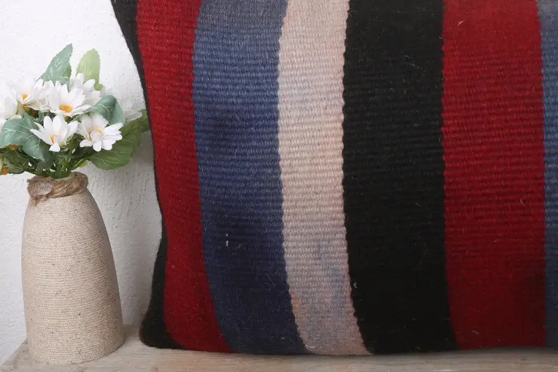 12x24 Blue Pillow Case, Bohemian Cushion Cushion Cover, Throw Kilim Pillow, Decorative Pillow Case, Pillow, Vintage Pillow, Pillow for Sofa - 3