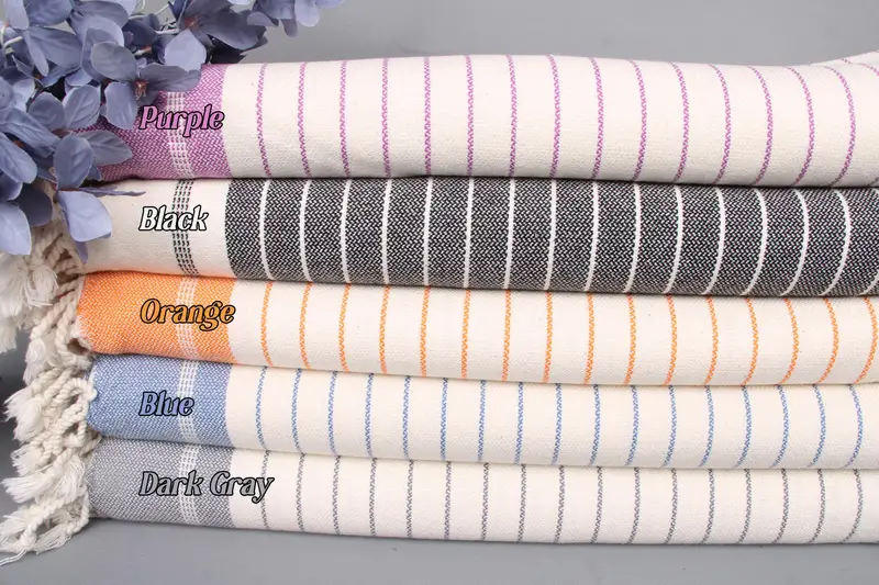 Gift Boxes Towel Organic Cotton Striped Beach Towel, 40x71 Inches