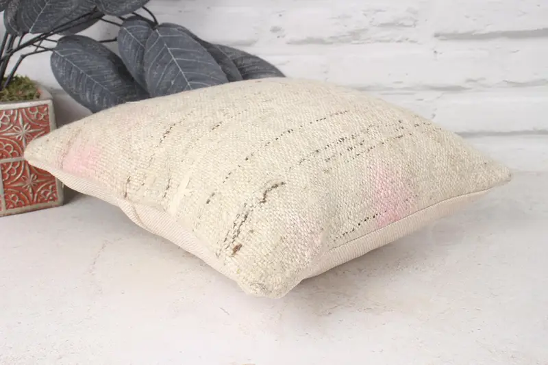 Boho Pillow, Home Decor Pillow, Sofa Pillow Cover, 12x12 Beige Pillow Case, Handwoven Pillow Cover Pillow Cover, Interior Designer Pillow, Pillow - 6