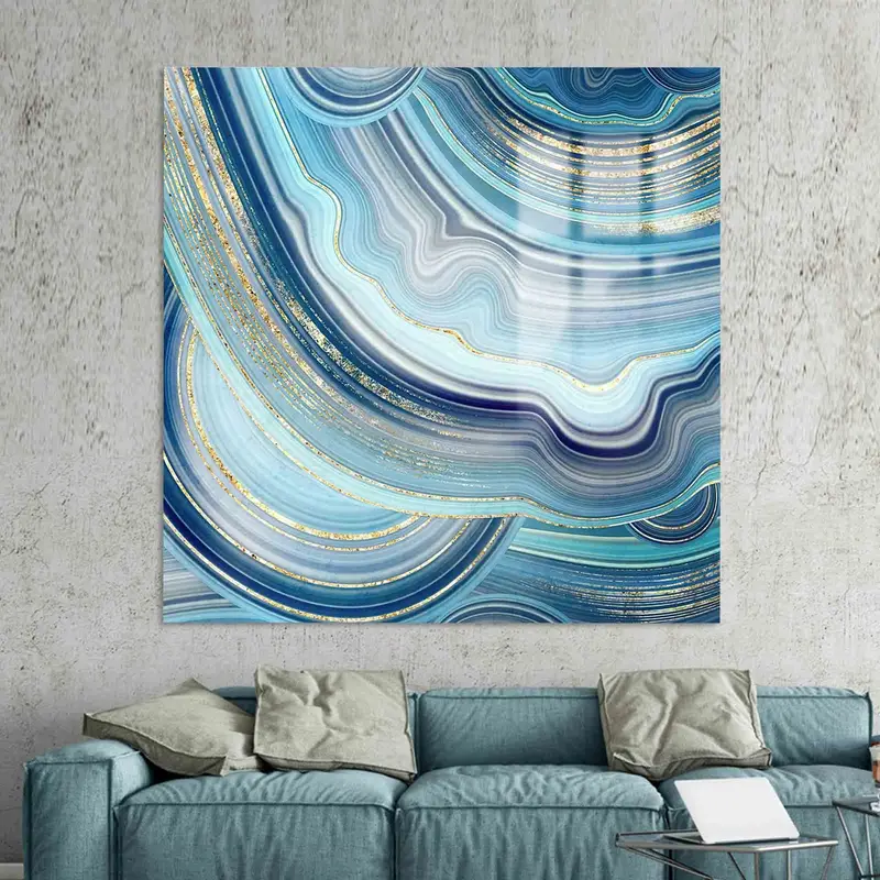 Lienzo abstracto de mármol de lujo: impresión de arte contemporáneo y reluciente