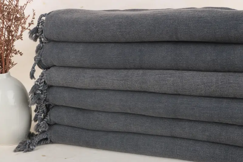 Bachelorette Gifts, 64x36 Cotton Striped Stonewashed Towel, Best Friend Wedding Gift, Boyfriend Christmas Gift, Hammam towel, Organic towel - 2