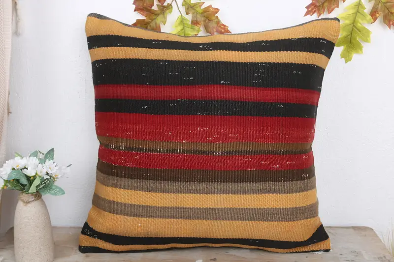 Boho Throw Cushion, Boho Pillow, 20x20 Red Cushion, Interior Designer Pillow, Square Throw Pillow, Home Decor Pillow, Pillow Case - 2