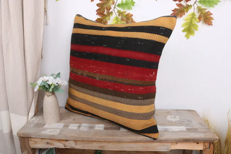 Boho Throw Cushion, Boho Pillow, 20x20 Red Cushion, Interior Designer Pillow, Square Throw Pillow, Home Decor Pillow, Pillow Case - 4