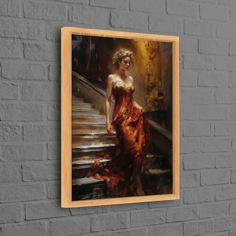 Impresión de pintura de mujer abstracta de moda sobre lienzo - Decoración moderna