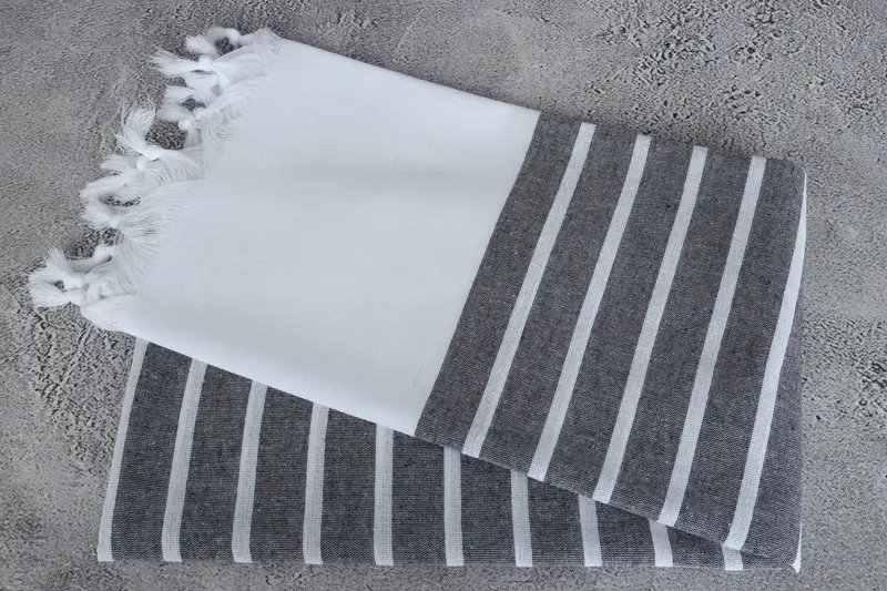 Turkish bath towel, Mother Of The Groom Gift, Beach Size Towel, 70x40 Cotton Striped Towel, Absorbent Turkish towel, Sand-free towel, Yoga Towel - 6
