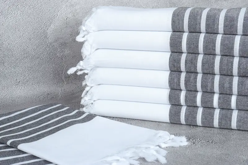 Turkish bath towel, Mother Of The Groom Gift, Beach Size Towel, 70x40 Cotton Striped Towel, Absorbent Turkish towel, Sand-free towel, Yoga Towel - 2