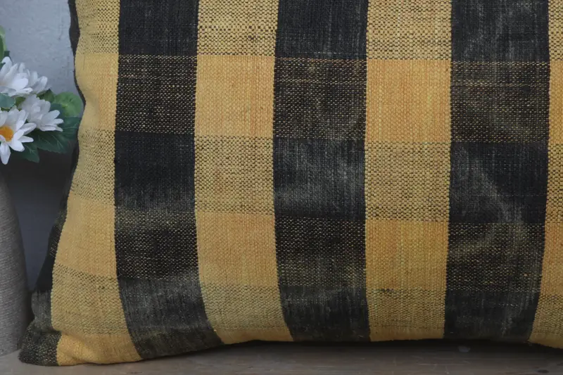 Kilim Pillow Cover, 16x24 Yellow Pillow Case, Pillow Cover, Boho Pillow, Vintage Pillow, Office Chair Pillow Sham, Throw Kilim Pillow - 3