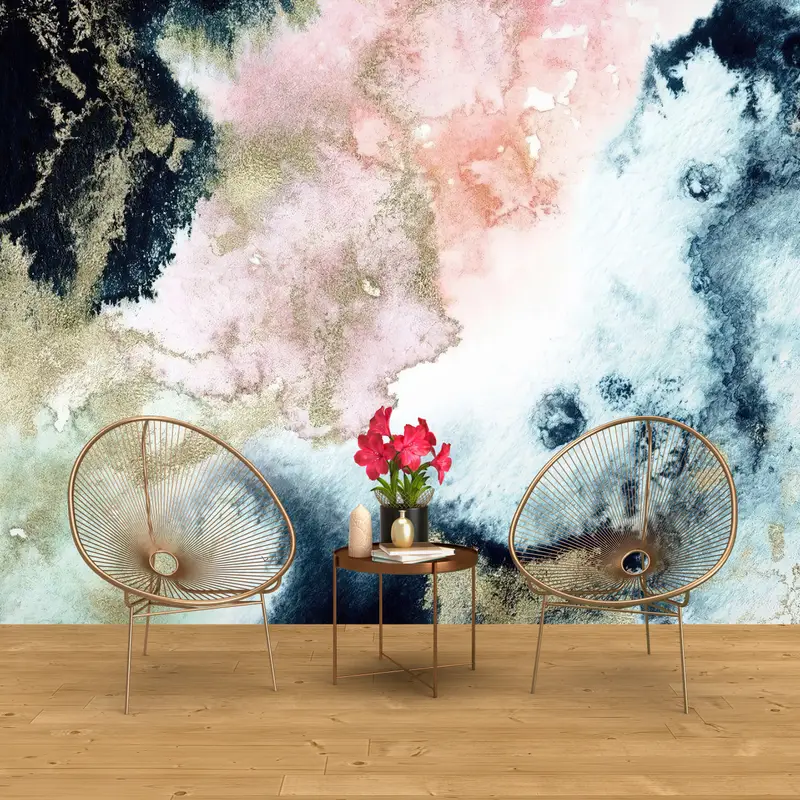 Alcohol Ink Wall Paper, , Gold Wall Art, Bright Wall Paper, Paper Wall Art, 3d Wall Paper, Black Marble Wallpaper, Abstract Wall Mural, - 2