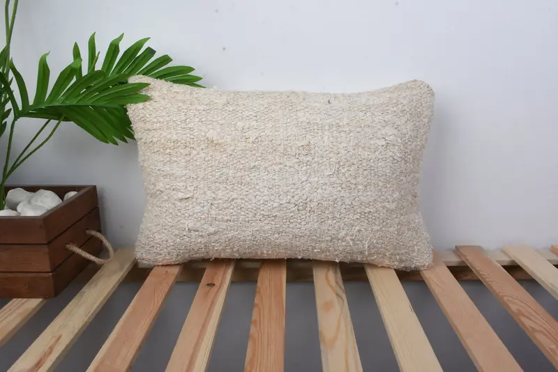 Custom Pillow Cover, Kilim Cushion Sham, Retro Throw Pillow, Kilim Pillow, Handwoven Pillow Cover, Pillow, 12x20 Beige Pillow Cover, Turkish Pillow - 1