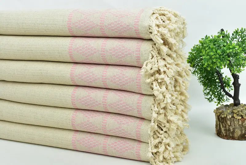 70x36 Linen Kilim Design Towel, Bachelorette Party Decorations, Best Friend Gift Ideas, Large Turkish Towel, Custom Bath Towel, Monogram Beach Towel - 3