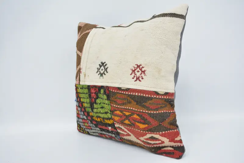 16x16 White Pillow Cover, Kilim Rug Pillow Case, Gift Pillow, Boho Pillow, Kilim Cushion Sham, Personalized Gift Pillow Pillow Sham, Pillow Case - 4