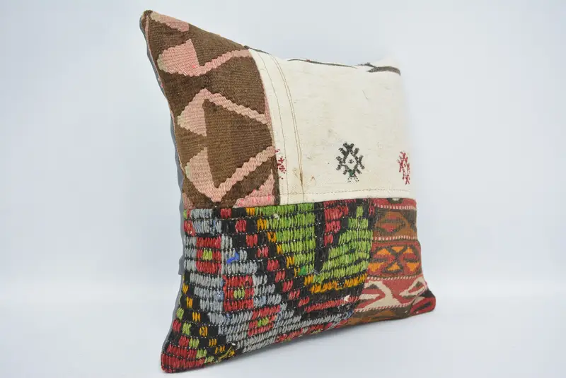 16x16 White Pillow Cover, Kilim Rug Pillow Case, Gift Pillow, Boho Pillow, Kilim Cushion Sham, Personalized Gift Pillow Pillow Sham, Pillow Case - 3