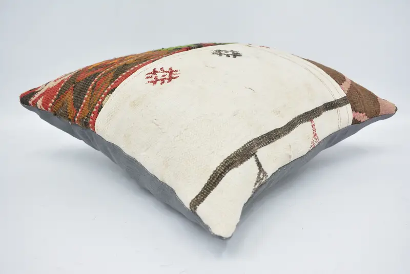 16x16 White Pillow Cover, Kilim Rug Pillow Case, Gift Pillow, Boho Pillow, Kilim Cushion Sham, Personalized Gift Pillow Pillow Sham, Pillow Case - 6