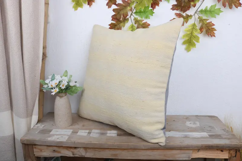 Interior Designer Pillow, Kilim Pillow Cover, Cushion, Bohemian Cushion Pillow Sham, Ethnical Kilim Rug Pillow, 18x18 Beige Pillow - 4